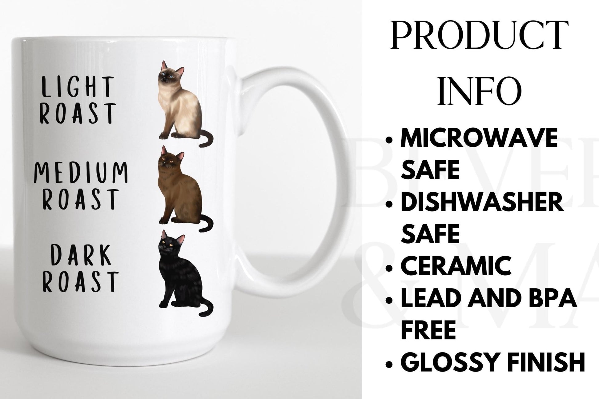 Blue Design Cat Coffee Mug Perfect Mom Gift Collection Funny Cat Print Coffee Cup Multiple Color Options Available Kitchen Essential Daily Use Cup Perfect Barista Gift Package Beautiful Design Quality Construction Cat Mom Present