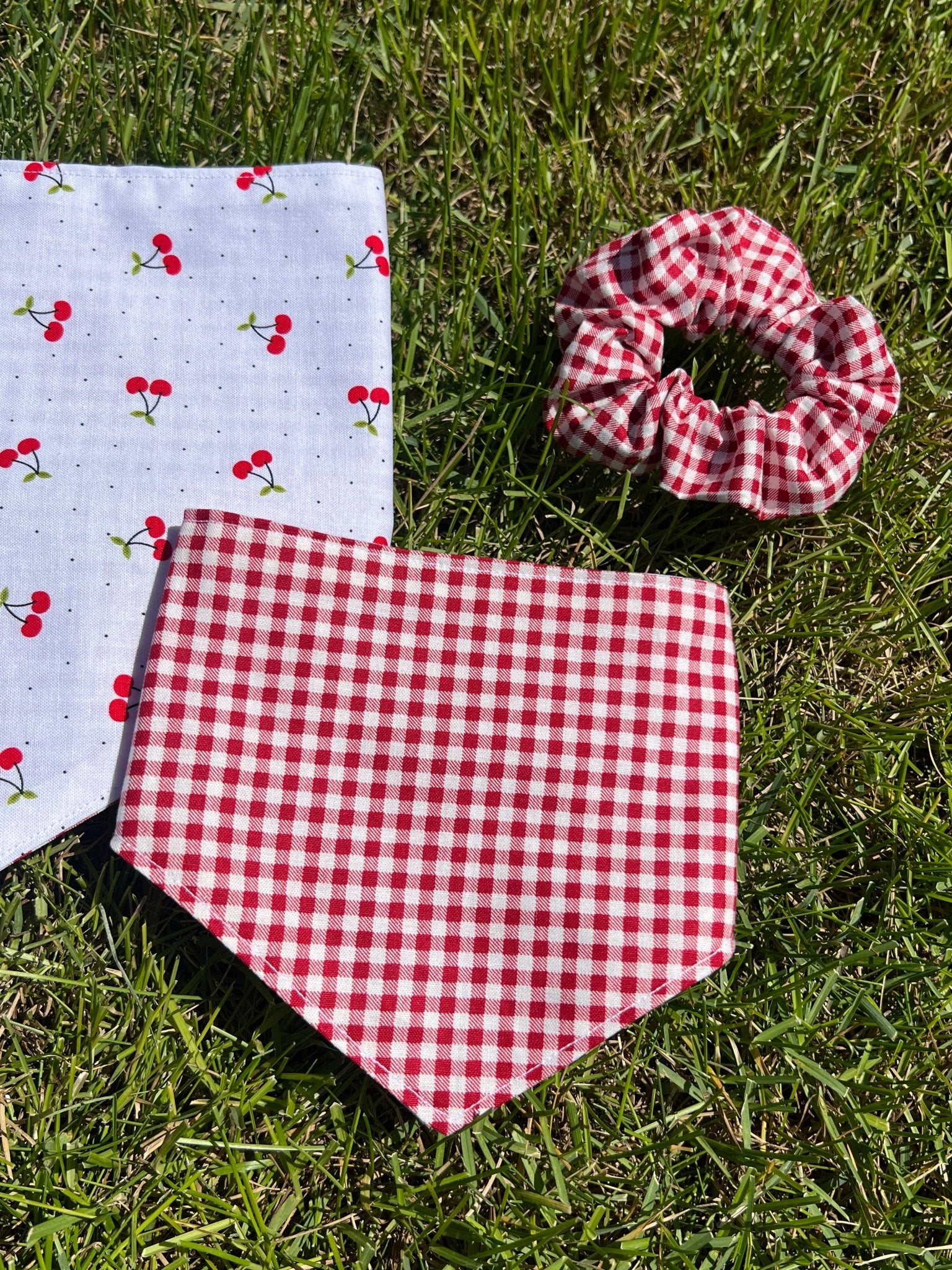 Cherry Picnic Reversible Pet Bandanas