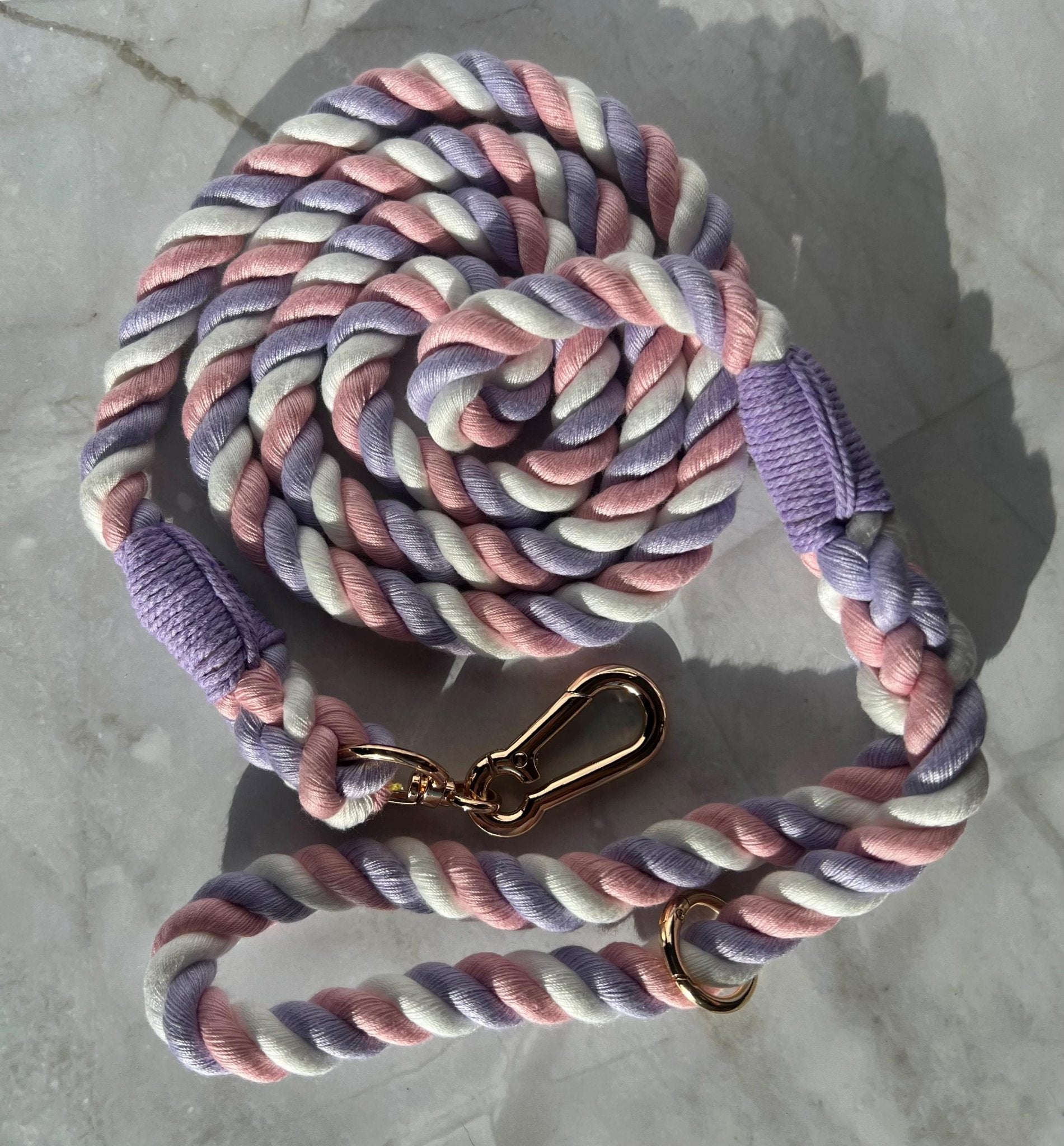 Pet Walking Bundle Cotton Rope Leash Set Premium Training Equipment Collection Waste Bag Holder Package Purple Design Essential Dog Care Supply Durable Construction Quality Hardware Complete Walking Gear Long Length Set