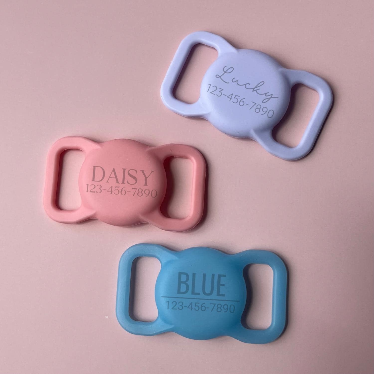 Silicone Pet Tracker Premium Airtag Holder Custom Name Tag Phone Location Device Safety Collar Accessory Multiple Color Options Glow In Dark Feature Modern Design Essential Pet Security System Personalized Display Quality Construction Build