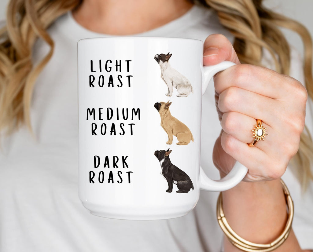 Funny Dog Coffee Cup French Bulldog Design Pet Lover Collection Ceramic Mug Birthday Gift Custom Color Accent Light Blue Option Daily Coffee Essential Cute Puppy Artwork Home Decor Perfect Present Dog Owner Gift Unique Style