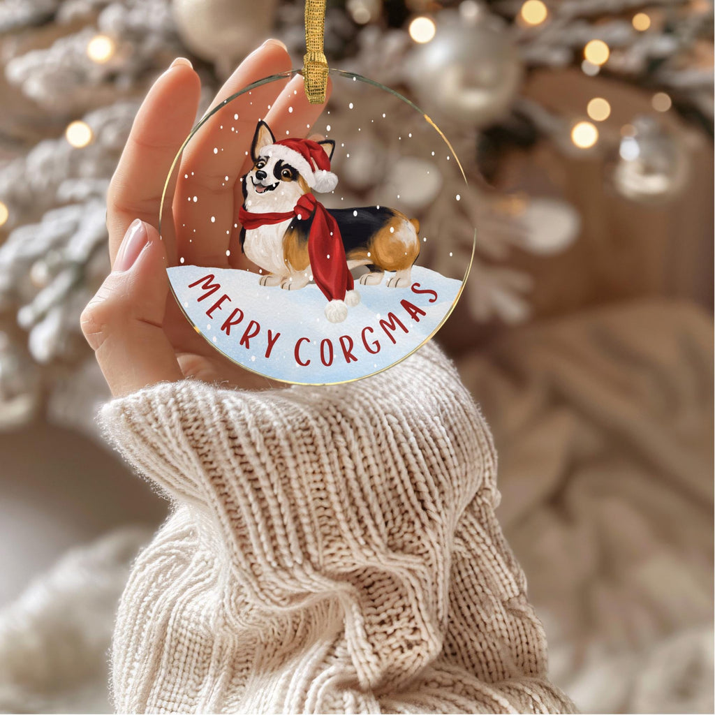 Funny Gift for Corgi Mom Xmas Decor Unique Gift Dog Parent Holiday Decoration Acrylic Ornament Personalized Present Corgi Christmas Ornament
