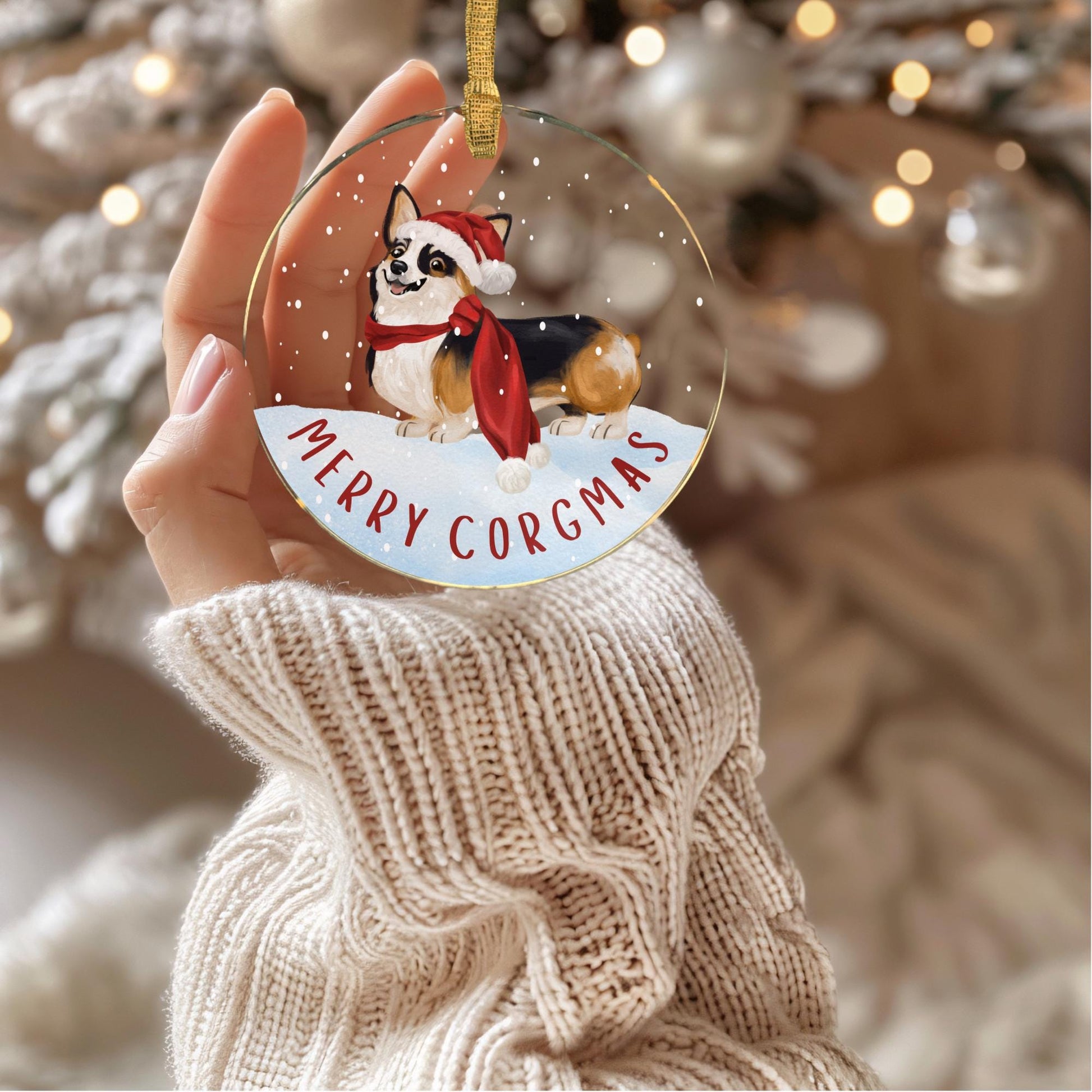 Funny Gift for Corgi Mom Xmas Decor Unique Gift Dog Parent Holiday Decoration Acrylic Ornament Personalized Present Corgi Christmas Ornament