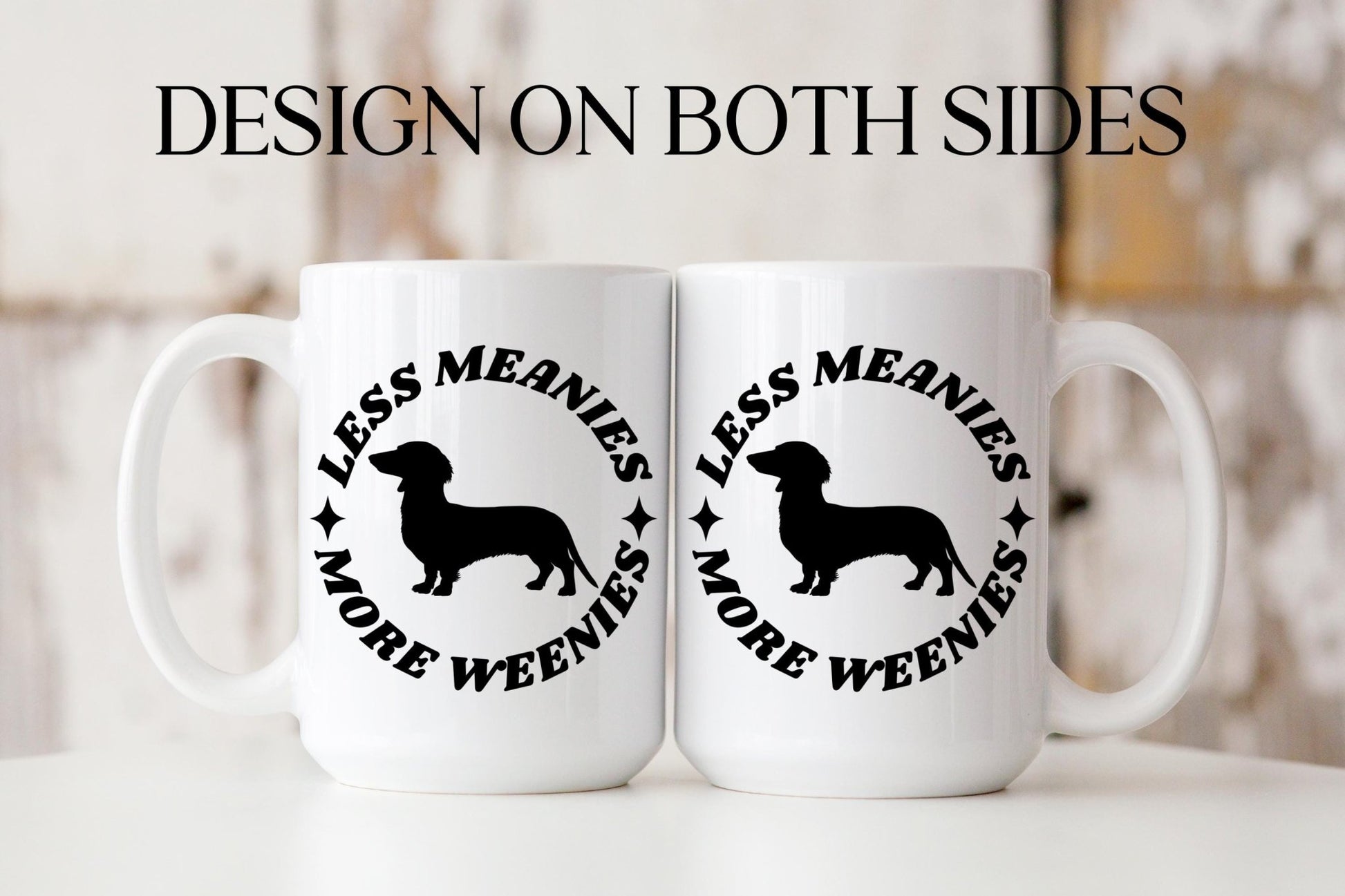 Pet Lover Coffee Mug Dachshund Design Funny Dog Mom Gift White Ceramic Cup Blue Handle Option Small Dog Memorial Present Premium Quality Construction Dishwasher Safe Daily Coffee Essential Custom Size Choice Modern Kitchen Style