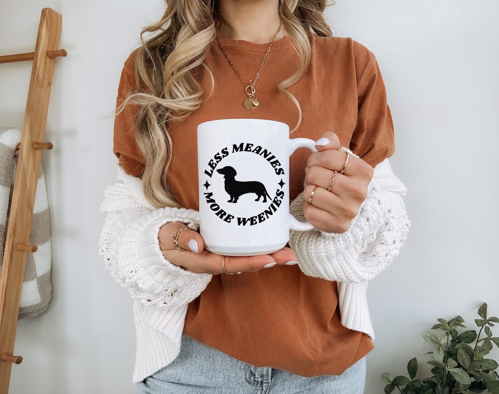 Ceramic Coffee Mug Dachshund Design Funny Dog Mom Gift White Cup Blue Handle Option Pet Lover Present Memorial Gift Choice Small Dog Essential Premium Quality Construction Dishwasher Safe Modern Kitchen Style Custom Size Selection