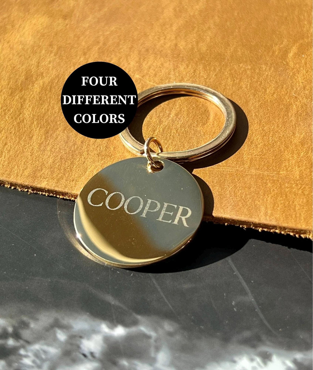 Custom Pet ID Tag Personalized Engraving Stainless Steel Construction Double Sided Design Multiple Size Options Small Medium Large Dog Cat Tags Durable Metal Collar Attachment Available Colors Gold Silver Rose Gold Black Premium Quality