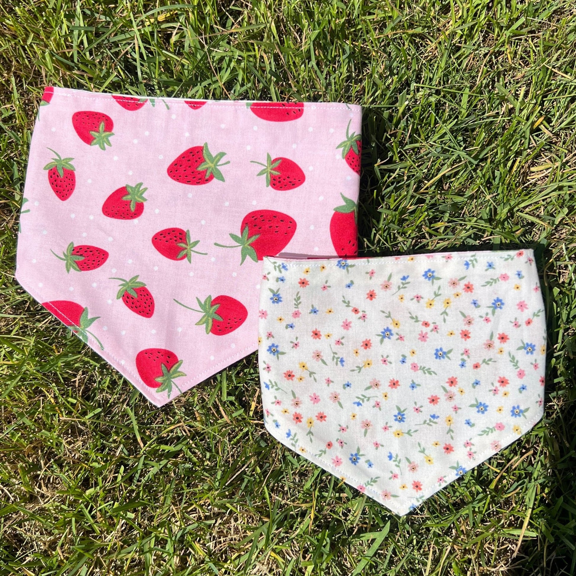 Summer Strawberry Reversible Pet Bandanas